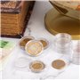 MengH-SHOP Capsules de Monnaie 30mm Capsules de Pièces en Plastique Rondes Capsules à Monnaie avec Boîte d'Organisateur de Stock