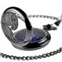 Unendlich U Infinite U Aigle/Ange/Phénix Bleu Chiffre Romains Cadran Mécanique Montre de Poche Squelette en Acier Pendentif Coll