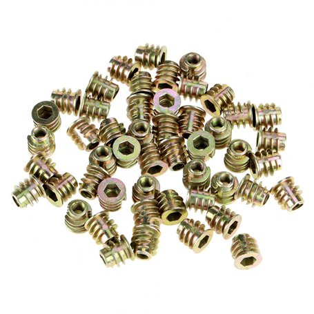 Hilitand Meubles Hex Socket Ecrou M4 * 8mm 50Pcs Type Fileté En Alliage De Zinc Fil Hexagone Tête D'écrou Écrous Pour Insert En