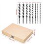 Lot de 8 Mèche à Bois Hélicoïdal, Hexagonal Foret À Mèche Set en Acier Carbone Spiral Trou Cutter Outil à Bois Kit, D'outils ave