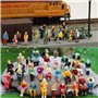 100 Pcs ModèLe Figurines Personnages Couleur ModéLisme Peintes Personnes Assis Et Debout Pour ScèNes Miniatures, Train, Chemin F