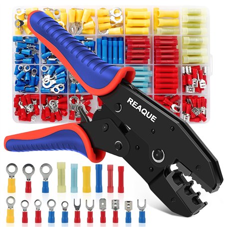 REAQUE Pince à sertir avec 365 cosses de câble
