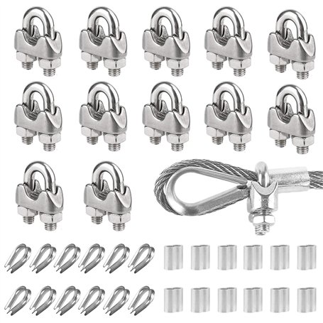 RXKFIGX 36 Pièce Serre Cable Acier