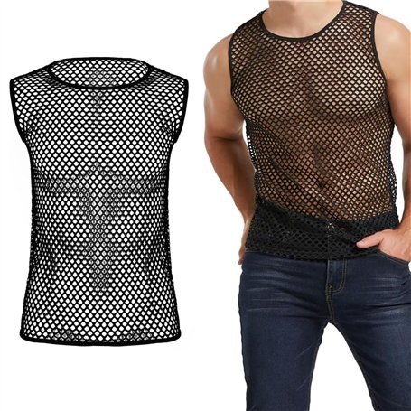 PLATEYTR 1 Gilet en Maille pour Hommes Gilet en Maille pour pêcheurs Chemise en Maille pour Hommes Chemise en Maille ajustée pou
