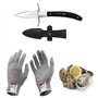 Kaqisen Ensemble de couteaux à huîtres Ensemble de couteaux à huîtres Ouvre-huîtres Résistant aux coupures et gants pour moules