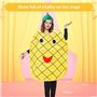 IGEAIIE Costume d'ananas pour adultes - Costume amusant de costumade avec tenue jaune et chapeau de feuille verte - Tissu non ti