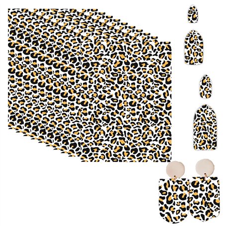 Lot de 10 feuilles de transfert léopard pour argile polymère