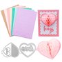 OTCRAFT Lot de 8 blocs de papier alvéolé et matrices de découpe Love avec aimants blancs pour loisirs créatifs 3D et cartes pop-