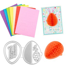 OTCRAFT Lot de 8 blocs de papier nid d'abeille et œufs de Pâques avec emplacement magnétique pour loisirs créatifs 3D et cartes