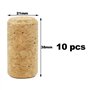 RUOJLING Bouchons en Liège Naturels pour Bouteilles de Vin et Bière - 10 Pièces, 38mm x Ø21mm - Idéal pour Le Vin Rouge et Le Br