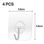 HBERCAI 4 Pièces Crochet Adhésif Mural 10kg(Max) Sans Percer - Accroche Torchon Cuisine, Salle de Bain - Transparent Crochets et