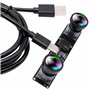 ELP Caméra USB 60 fps - Synchronisation 4 MP - Double Objectif - Caméra USB avec Objectif de 120 degrés sans Distorsion - Caméra