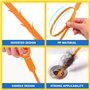Lot de 5 outils de débouchage et de nettoyage de canalisations de douche, outil de débouchage multifonctionnel pour évier de cui