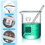 HATANSE 5 Pièces Bécher Gradué en Verre Borosilicate 5ml 10ml 25ml 50ml 100ml Béchers Forme Basse pour Laboratoire Cuisine et É