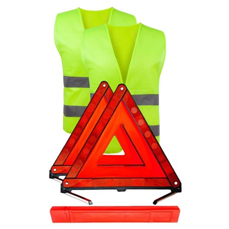 Kit de sécurité 6 en 1 pour Voiture avec Triangle d'avertissement