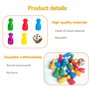 Zephyra 50 Pions en Bois pour Jeux de Société – Figurines Colorées avec 5 Dés en Bois – Accessoires de Jeux, Pièces de Rechange,