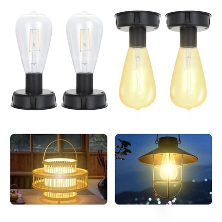 WRQIOO Lot de 4 ampoules solaires d'extérieur de 7 cm - Pièces de rechange pour lampes solaires de jardin - Avec ampoule LED cla