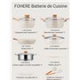 Batterie de Cuisine Induction en Céramique Anti-adhésifs