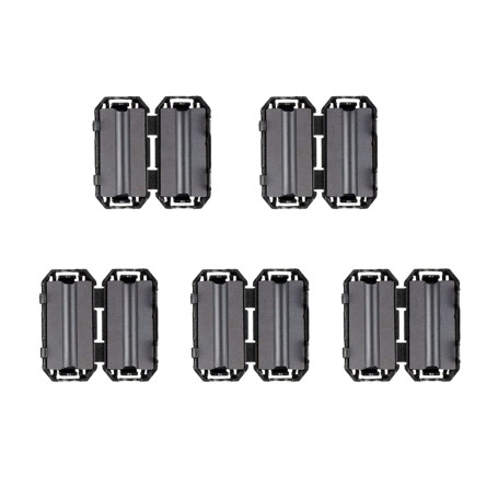 HUAREW Bruit Suppresseur Câble Pince Noir Clip Type Ferrite Anneau RFI EMI pour 3.5mm (5pcs)