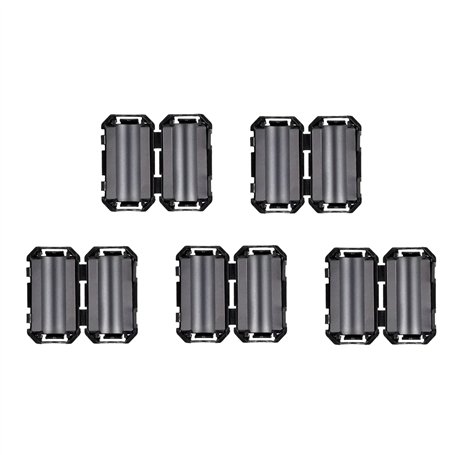 HUAREW Bruit Suppresseur Câble Pince Noir Clip Type Ferrite Anneau RFI EMI pour 9mm (5pcs)