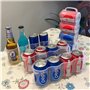 Organiseur Portable de Boîtes de Soda pour Rayonnages de Réfrigérateur, Porte Canette de Bière, Bac de Rangement Coulissant pour