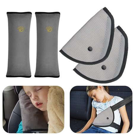 TICKLELY 2 Coussinets de Ceinture de Sécurité pour Enfant 2 Ajusteur de Ceinture de Sécurité Coussin Voiture Enfant Protege Cein