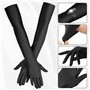 Celiodd Lot de 2 paires de gants longs noirs pour femme - Gants longs noirs - Gants longs noirs en dentelle - Gants sans doigts 
