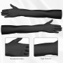 Celiodd Lot de 2 paires de gants longs noirs pour femme - Gants longs noirs - Gants longs noirs en dentelle - Gants sans doigts 