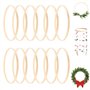 ZALHIN 12 Pieces Cercle Bois Artisanal- Cercle en Bois pour Attrape Reve