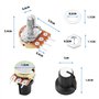 Hseamall 5PCS Potentiomètre Rotatif 10K OHM linéaire Potentiomètre 3 avec écrous et rondelle