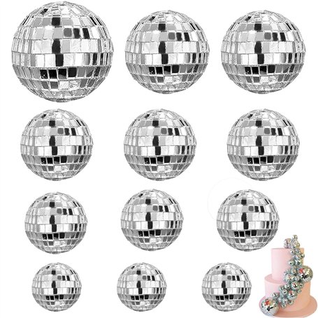 TICKLELY Boule de Décoration - Accessoire Disco pour Gâteau