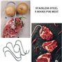 WEERSTONE Lot de 12 crochets en S en acier inoxydable - 15 cm - Crochets de boucher - Crochets de cuisine - Crochets à viande - 
