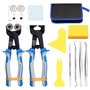 SPEEDWOX Lot de 18 outils de mosaïque pour débutants - Pince coupante en céramique avec roue de rechange - Grattoirs à pince à é