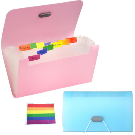 Boîte à fiches Bangbobi A6 - porte-documents avec 13 pochettes