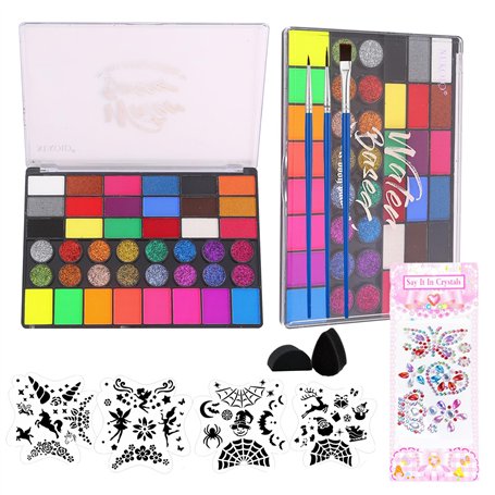 Onlvmyur Palette de Maquillage Enfants Halloween Lavables Peinture Visage Enfant pour Halloween Carnaval