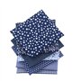 ComfyMasky Lot de 7 grands carrés de coton imprimés 50 x 50 cm Bleu marine et blanc (pour matelassage, scrapbooking, couture, lo