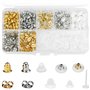 530 Pièces Fermoirs de Boucles d'Oreilles 10 Styles Poussette Boucle Oreilles en Métal Caoutchouc Plastique Sécurisé Fermoirs Bo