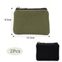 TRKETK 2 Pièces Petits Portefeuilles Mini Porte Monnaie Portable Porte Monnaie Unisexe en Toile avec Fermeture éclair pour Carte