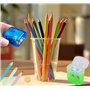 Taille-Crayon à Double Trou Taille-Crayon avec Reservoir Manuel Portable Taille-Crayon Coloré av