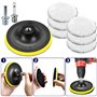 ALFFREUDE 9 Pièces Kit Polissage Voiture, Tampon Polissage en Laine 125mm Disque de Polissage avec M14 et Tige Hexagonale Adapta