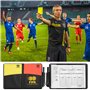 yongyongbuy Lot de cartes d'arbitre – Cartes rouges et jaunes avec sifflet en métal et cordon tour de cou, feuilles de résultat