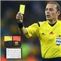 yongyongbuy Lot de cartes d'arbitre – Cartes rouges et jaunes avec sifflet en métal et cordon tour de cou, feuilles de résultat