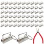 Lot de 60 lanières vierges de 32 mm avec pince pour cordon de serrage - Matériel avec porte-clés - Matériel de porte-clés - Maté