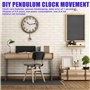 Vaileal Mouvement pendulaire : mouvement pour horloge murale, mouvement à quartz silencieux avec 3 ensembles d'aiguilles et pend