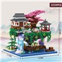 CIJINAY Piscine de Fleurs de pêcher Architecture Maquette Set de Construction, 3320 Pcs Micro Mini Nano Blocs de Construction Mo