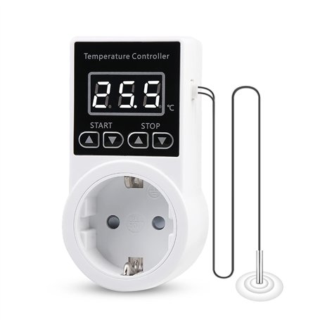 Thermostat Prises de RéGulateur de TempéRature NuméRique : Thermostat de Chauffage avec Sonde Ntc pour Appareils de Chauffage Ch