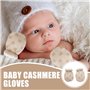 Lot de 3 paires de moufles pour bébé - En coton doux - Moufles chaudes - Chauffe-mains - Anti-rayures - Doublées - Pour bébé de 