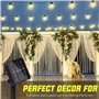 Guirlande Lumineuse Solaire Exterieur 3.5M 10 LED Guirlande Lumineuse Exterieur Etanche Solaire Guirlande Lumineuse Blanc Chaud