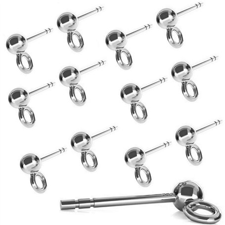 My-Bead 5 Paires Clous d'oreilles Boule Ø 3mm Argent 925 sans Nickel hypoallergénique Qualité par bijoutier DIY