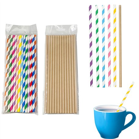 Yicoovey Lot de 50 pailles en papier biodégradables pour boissons